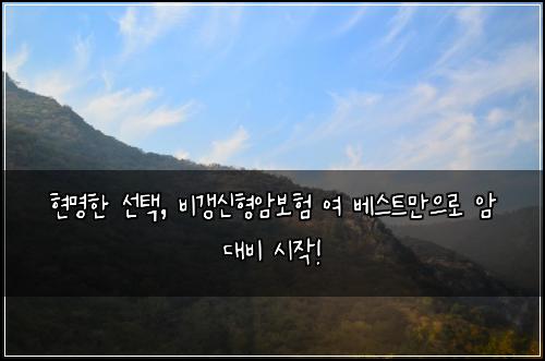 현명한 선택, 비갱신형암보험 여 베스트만으로 암 대비 시작!