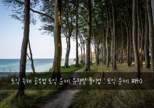 토익 독해 공부법 토익 문제 유형별 풀이법 : 토익 문제 #140