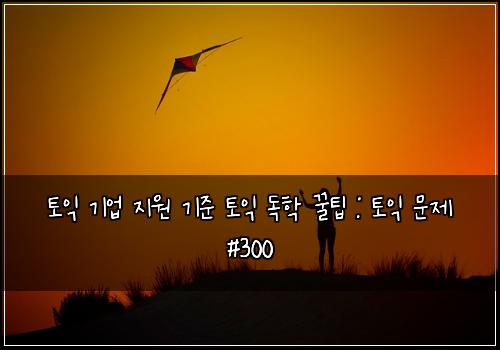 토익 기업 지원 기준 토익 독학 꿀팁 : 토익 문제 #300