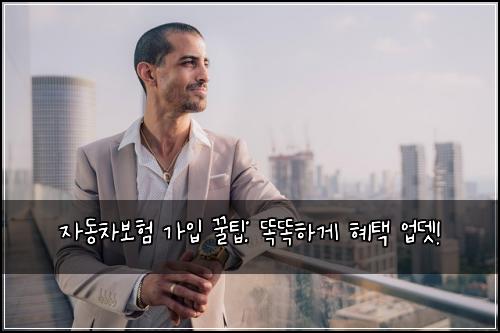 자동차보험 가입 꿀팁: 똑똑하게 혜택 업뎃!