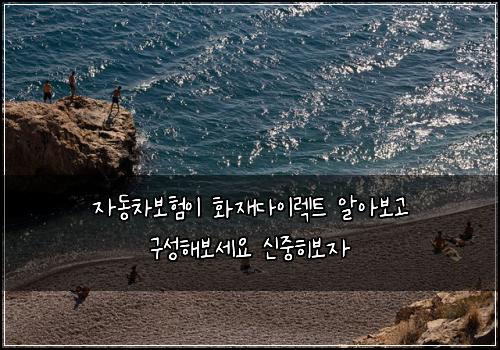 자동차보험이 화재다이렉트 알아보고 구성해보세요 신중히보자