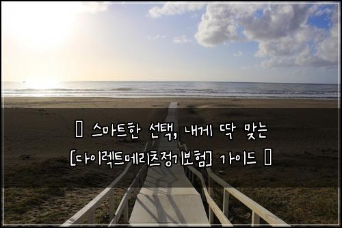 ✨ 스마트한 선택, 내게 딱 맞는 [다이렉트메리츠정기보험] 가이드 ✨