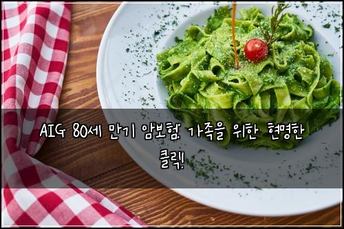 AIG 80세 만기 암보험: 가족을 위한 현명한 클릭!