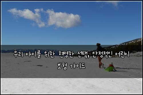  우리 아이를 위한 현명한 선택, 안정적인 어린이 보험 가이드