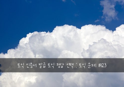 토익 인증서 발급 토익 정답 선택 : 토익 문제 #123