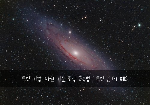 토익 기업 지원 기준 토익 속독법 : 토익 문제 #116