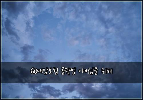 60๋์๋ณดํ ๊ณต๋ต๋ฒ ์๋ฒ๋์ ์ํด