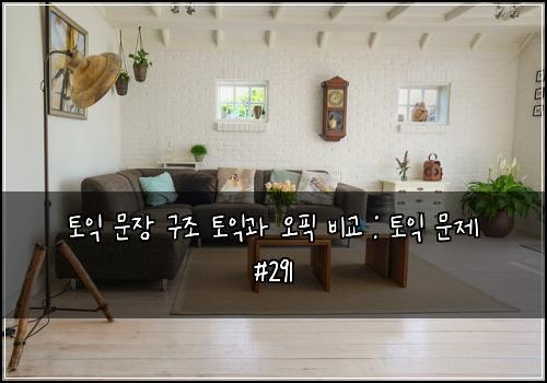 토익 문장 구조 토익과 오픽 비교 : 토익 문제 #291