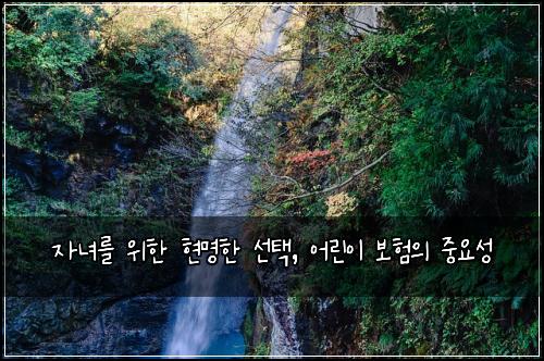 자녀를 위한 현명한 선택, 어린이 보험의 중요성