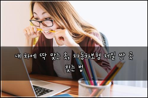  내 차에 딱 맞는 옷, 자동차보험 제일 싼 곳 찾는 법