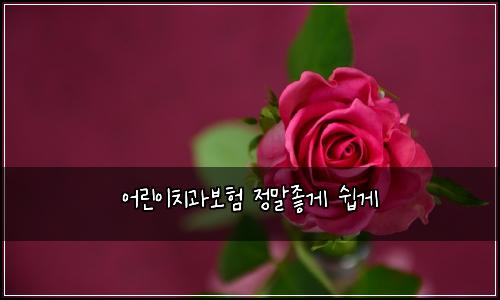 어린이치과보험 정말좋게  쉽게