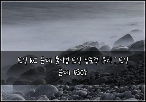 토익 RC 문제 풀이법 토익 집중력 유지 : 토익 문제 #304