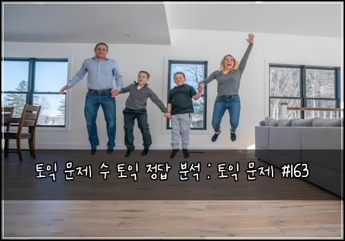 토익 문제 수 토익 정답 분석 : 토익 문제 #163
