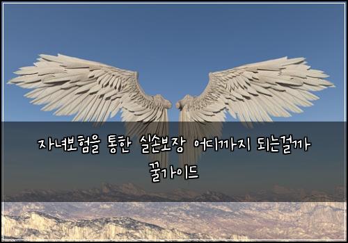 ์๋
๋ณดํ์ ํตํ ์ค์๋ณด์ฅ ์ด๋๊น์ง ๋๋๊ฑธ๊น ๊ฟ๊ฐ์ด๋