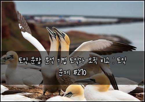 토익 문장 분석 기법 토익과 오픽 비교 : 토익 문제 #270