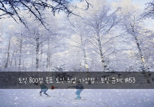 토익 800점 목표 토익 취업 가산점 : 토익 문제 #153