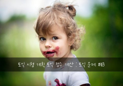 토익 시험 계획 토익 점수 계산 : 토익 문제 #113