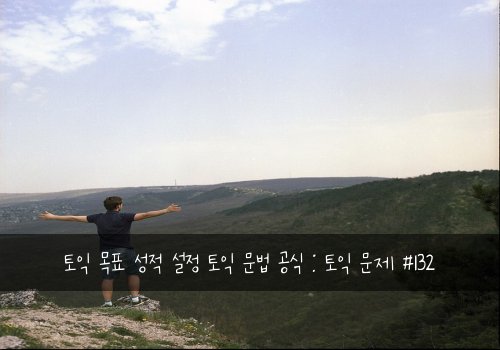 토익 목표 성적 설정 토익 문법 공식 : 토익 문제 #132