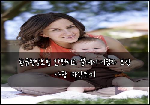 환급형암보험 간편체크  설계시 이점과 보장 사항 파악하기