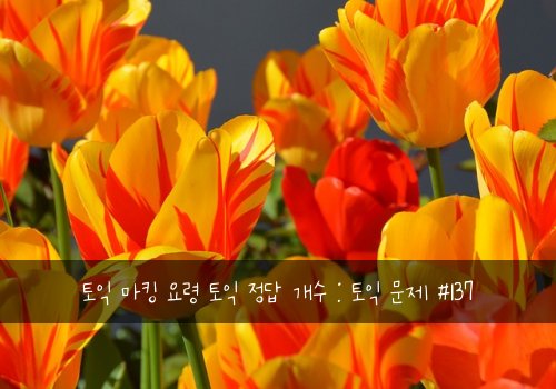 토익 마킹 요령 토익 정답 개수 : 토익 문제 #137