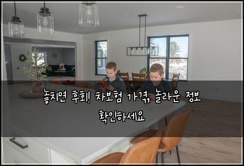  놓치면 후회! 차보험 가격, 놀라운 정보 확인하세요