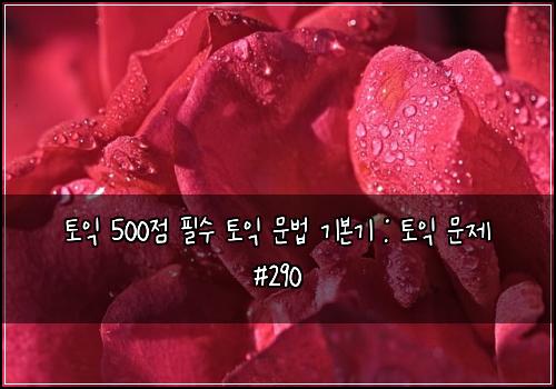 토익 500점 필수 토익 문법 기본기 : 토익 문제 #290