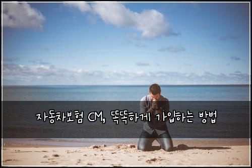  자동차보험 CM, 똑똑하게 가입하는 방법