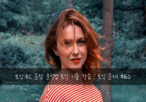 토익 RC 문장 분석법 토익 기출 학습 : 토익 문제 #160