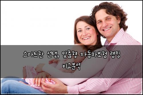  스마트한 선택, 맞춤형 자동차보험 랭킹 비교분석