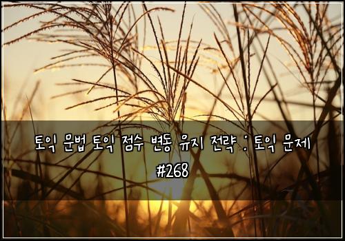 토익 문법 토익 점수 변동 유지 전략 : 토익 문제 #268