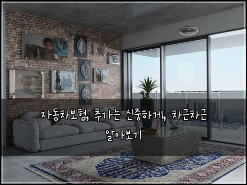  자동차보험, 추가는 신중하게, 차근차근 알아보기