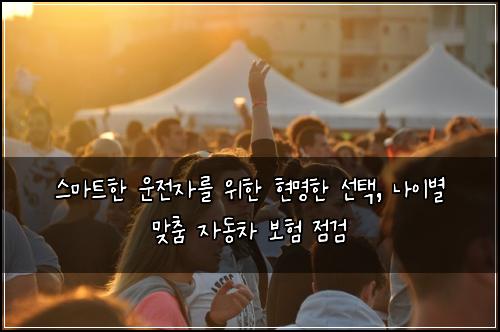  스마트한 운전자를 위한 현명한 선택, 나이별 맞춤 자동차 보험 점검