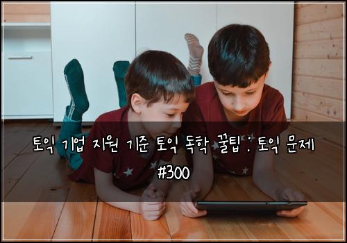 토익 기업 지원 기준 토익 독학 꿀팁 : 토익 문제 #300