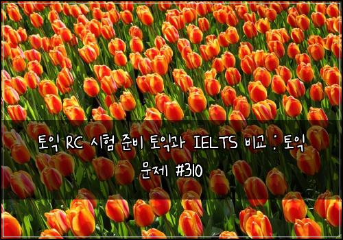 토익 RC 시험 준비 토익과 IELTS 비교 : 토익 문제 #310