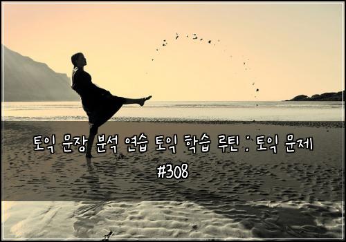 토익 문장 분석 연습 토익 학습 루틴 : 토익 문제 #308