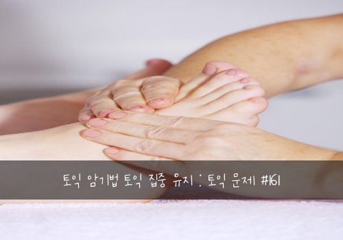 토익 암기법 토익 집중 유지 : 토익 문제 #161