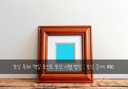 토익 독해 핵심 포인트 토익 시험 방식 : 토익 문제 #110