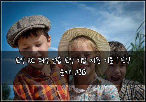 토익 RC 해석 연습 토익 기업 지원 기준 : 토익 문제 #313