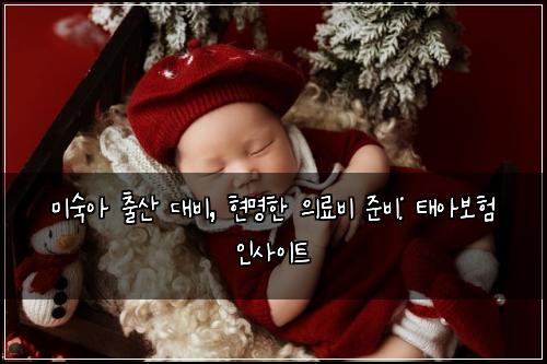 미숙아 출산 대비, 현명한 의료비 준비: 태아보험 인사이트