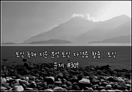 토익 독해 지문 분석 토익 자격증 활용 : 토익 문제 #309
