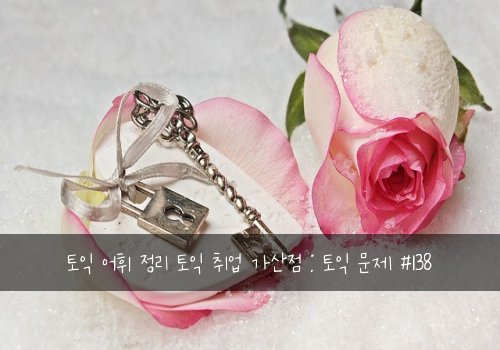 토익 어휘 정리 토익 취업 가산점 : 토익 문제 #138