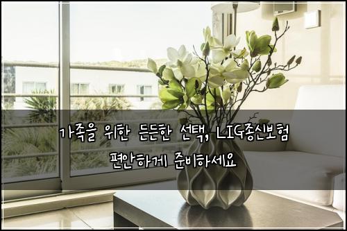  가족을 위한 든든한 선택, LIG종신보험 편안하게 준비하세요