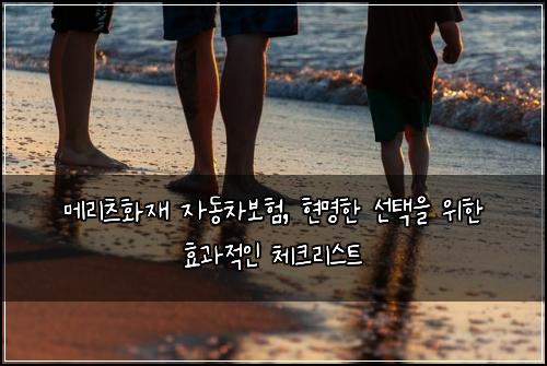 메리츠화재 자동차보험, 현명한 선택을 위한 효과적인 체크리스트