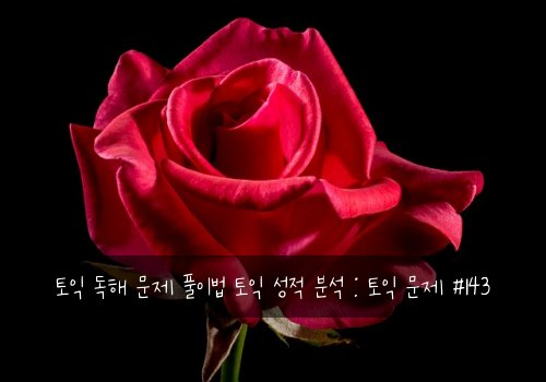 토익 독해 문제 풀이법 토익 성적 분석 : 토익 문제 #143