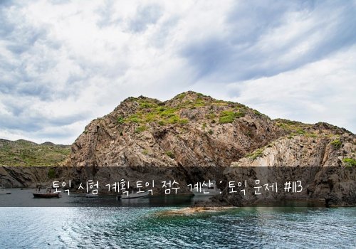 토익 시험 계획 토익 점수 계산 : 토익 문제 #113