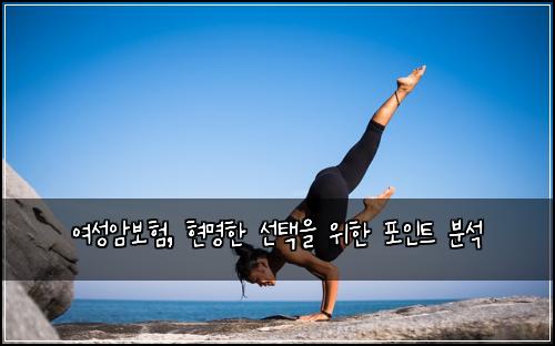 여성암보험, 현명한 선택을 위한 포인트 분석