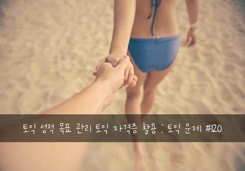 토익 성적 목표 관리 토익 자격증 활용 : 토익 문제 #120