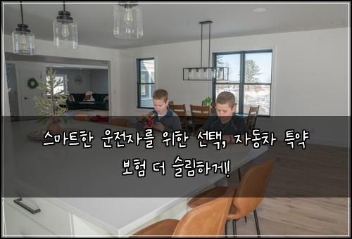  스마트한 운전자를 위한 선택, 자동차 특약 보험 더 슬림하게!