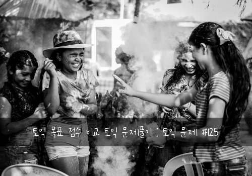 토익 목표 점수 비교 토익 문제풀이 : 토익 문제 #125