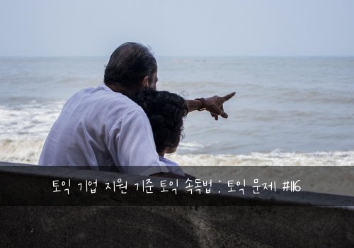 토익 기업 지원 기준 토익 속독법 : 토익 문제 #116